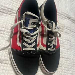 Vans Red and Black Old Skool Sneakers